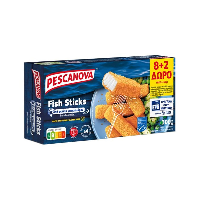 Pescanova Fish Sticks 300g 8+2τεμ Δώρο
