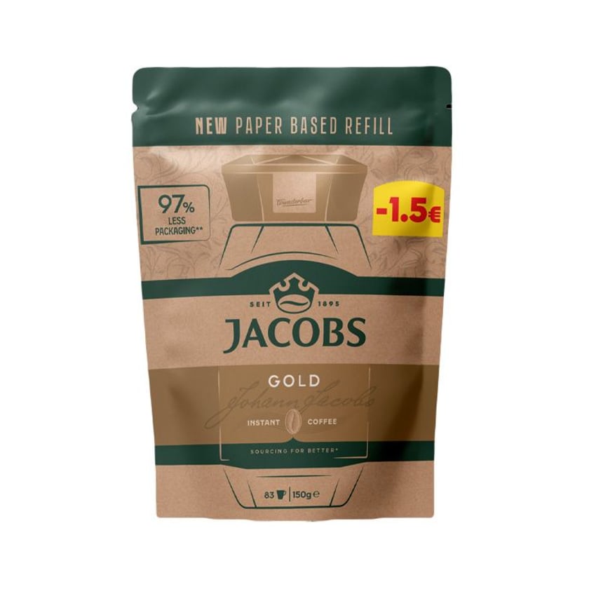 Jacobs Instant Coffee Gold 150g -1.5€