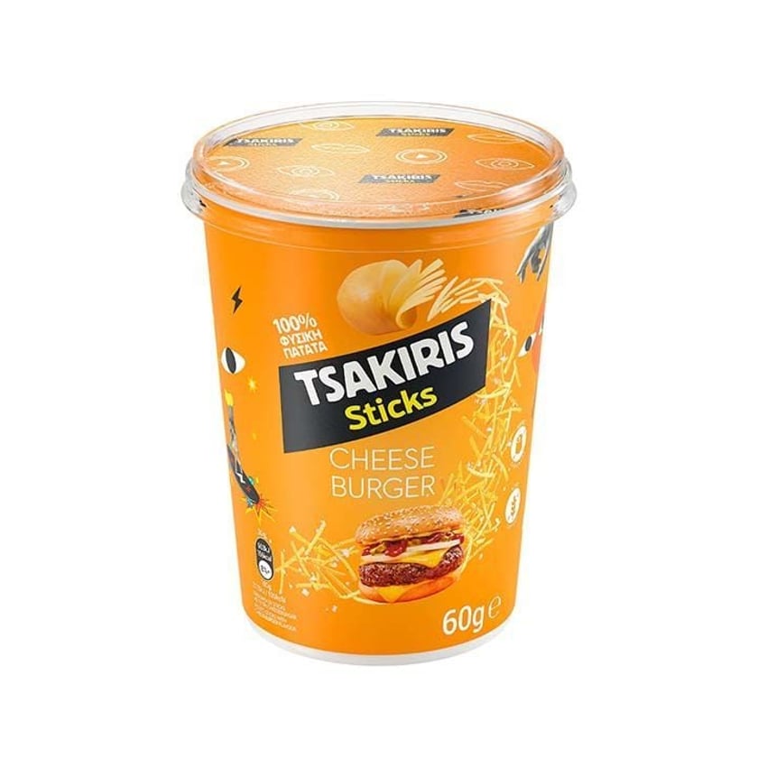 Tsakiris Sticks Πατατάκια Cheeseburger 60g