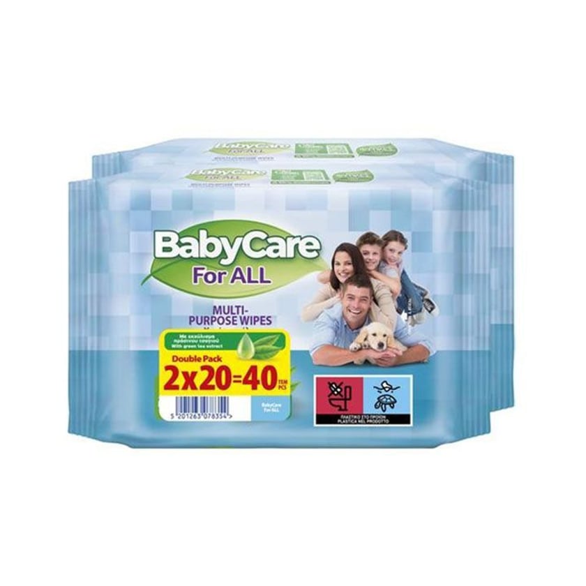 Babycare Μωρομάντηλα For All Double Pack 2x20τεμ