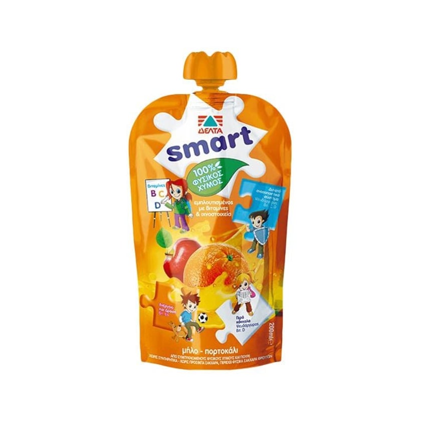 Δέλτα Smart 100% Φυσικός Χυμός Μήλο & Πορτοκάλι 200ml