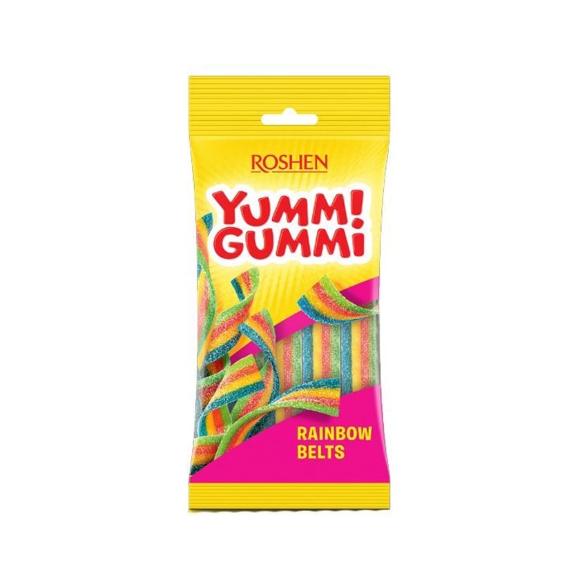 Roshen Yummi Gummi Ζελεδάκια Sour Rainbow Belts 70g