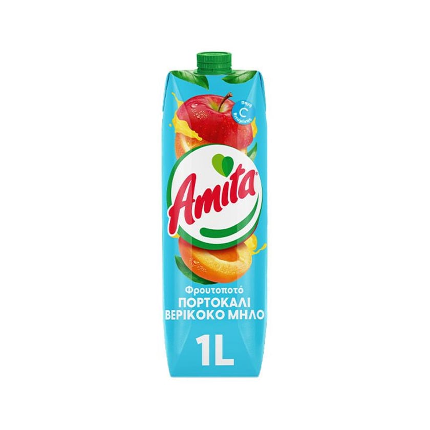 Amita Πορτοκάλι, Βερύκοκο & Μήλο 1lt