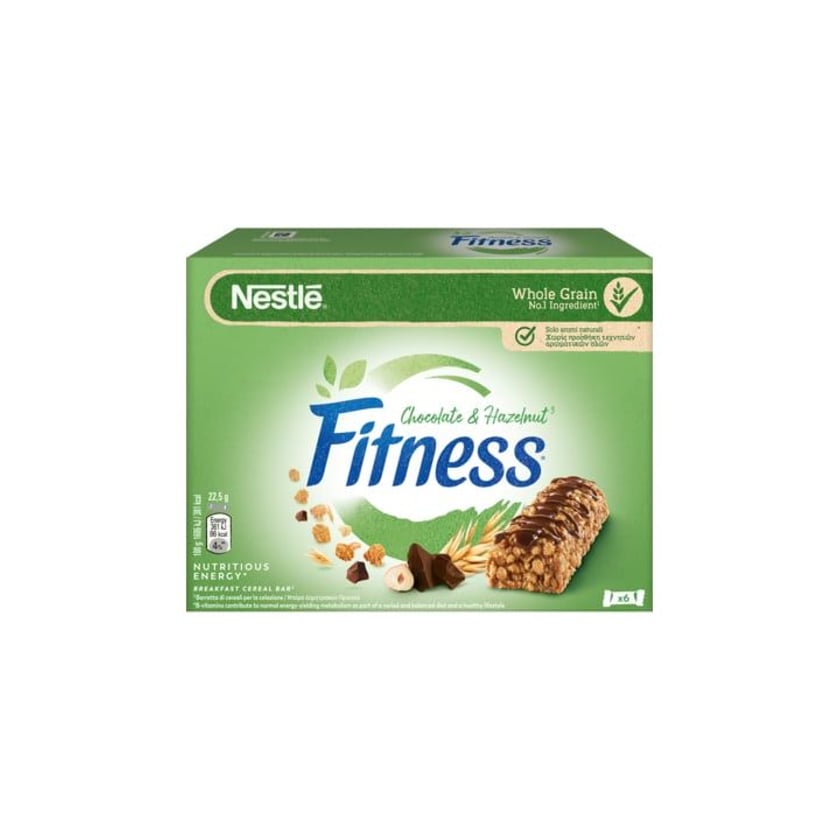 Nestle Fitness Cereal Bars Chocolate Hazelnut 6x22.5g