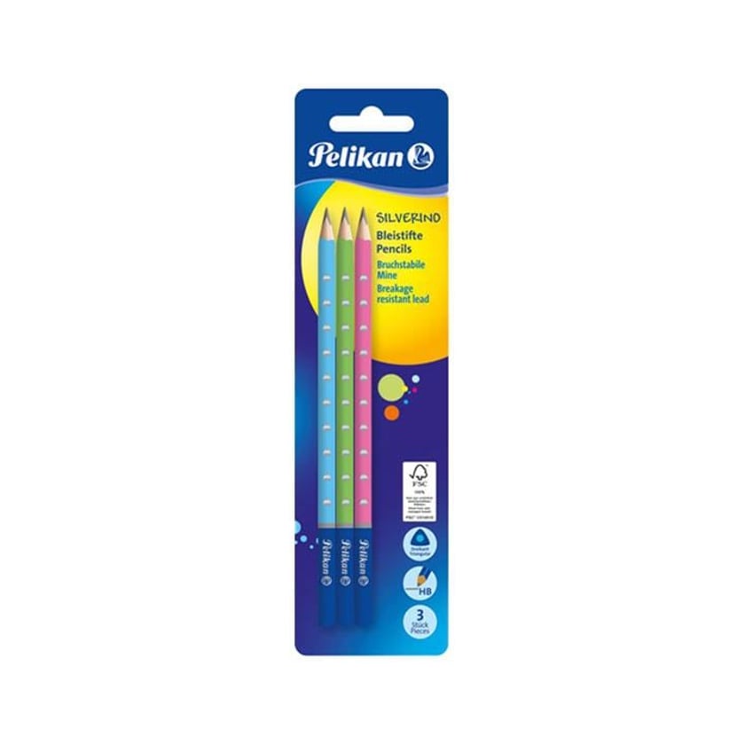 Pelikan Μολύβια HΒ Σχέδια & Χρώματα 3τεμ