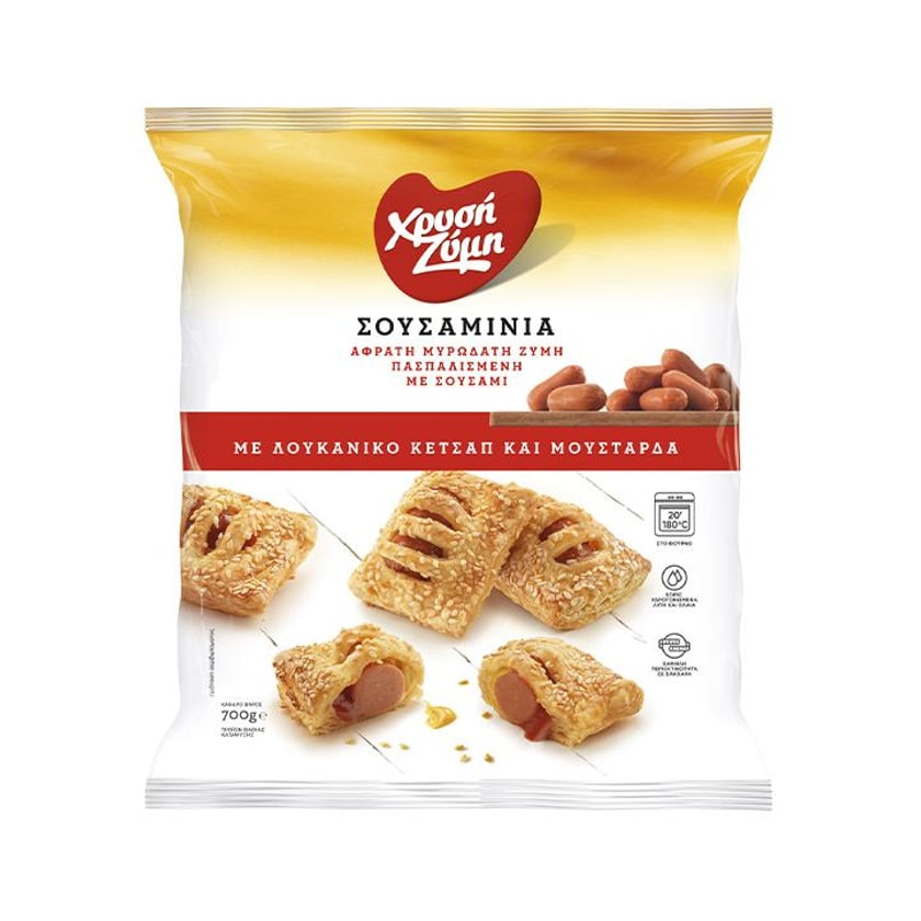 Χρυσή Ζύμη Σουσαμίνια με Λουκάνικο, Ketchup & Μουστάρδα 700g