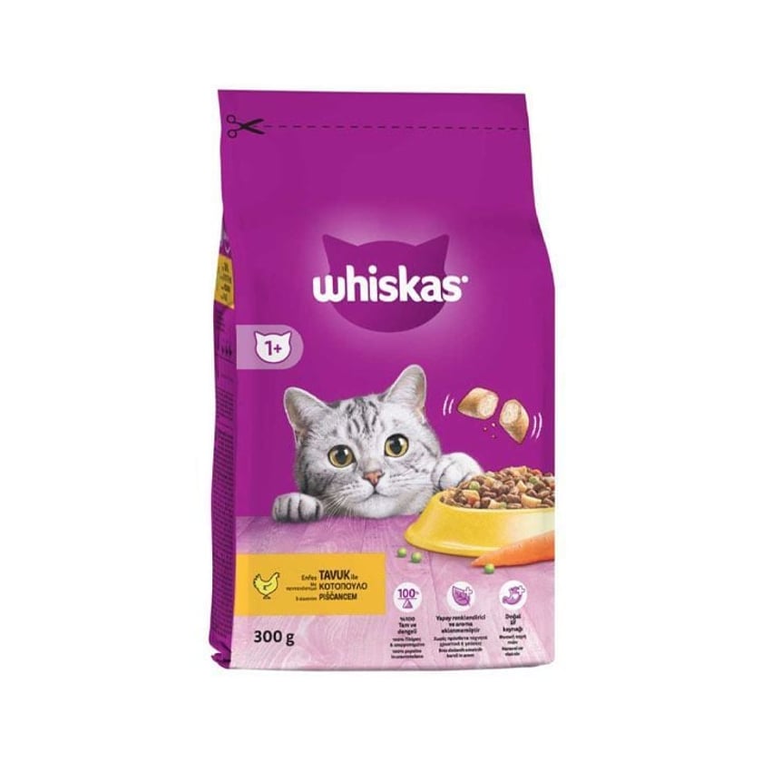 Whiskas Ξηρά Τροφή Γάτας Κροκέτες Γεμιστές με Κοτόπουλο 300g