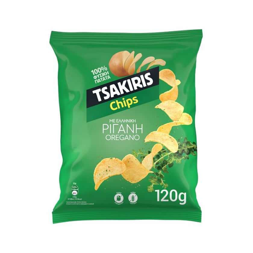 Tsakiris Πατατάκια Ρίγανη 120g