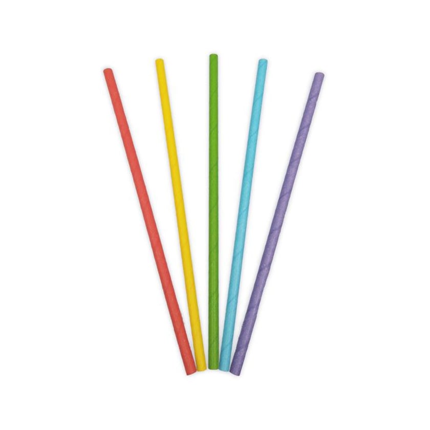 Kokliko Paper Straws FSC 19.5x6cm 5 Different Colours 50pcs
