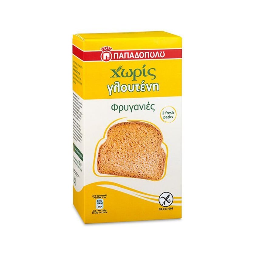 Παπαδοπούλου Φρυγανιές χωρίς Γλουτένη 165g