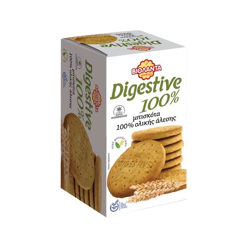 Βιολάντα Digestive Μπισκότα 100% Ολικής Άλεσης 220g