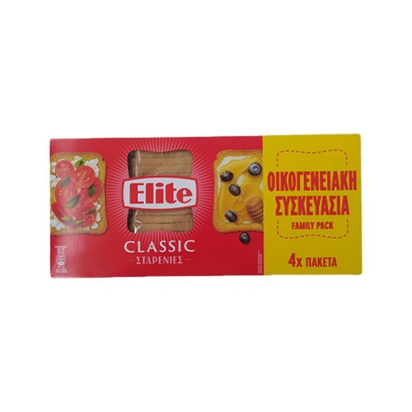 Elite Classic Φρυγανιές Σταρένιες 4x125g Οικογενειακή Συσκευασία