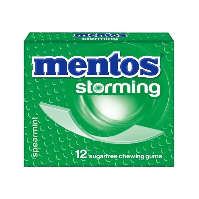 Mentos Τσίχλες Storming Spearmint σε Φάκελο Χωρίς Ζάχαρη 33g