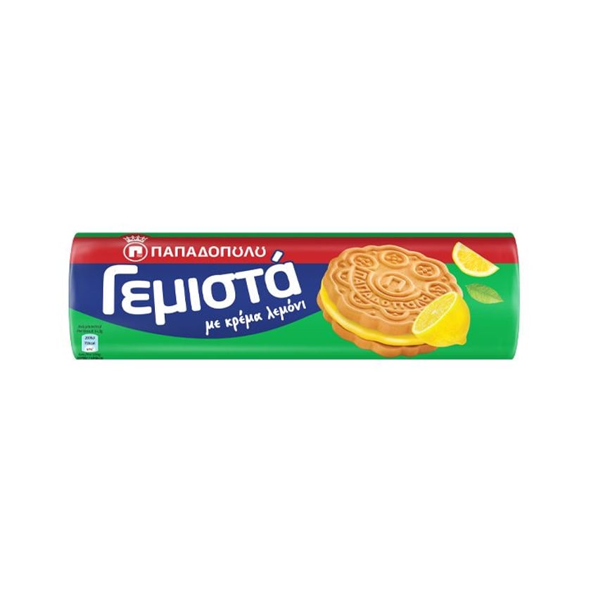 Παπαδοπούλου Μπισκότα Γεμιστά με Κρέμα Λεμόνι 200g