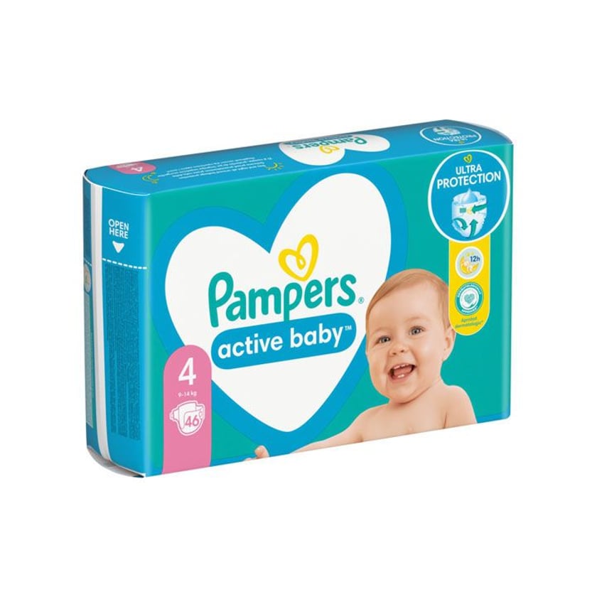 Pampers Active Baby Βρεφικές Πάνες Νo4 9-14kg 46τεμ