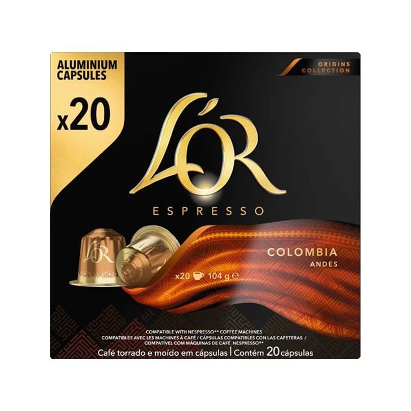 L'Or Καψούλες Espresso Colombia Συμβατές με Μηχανή Nespresso 20τεμ