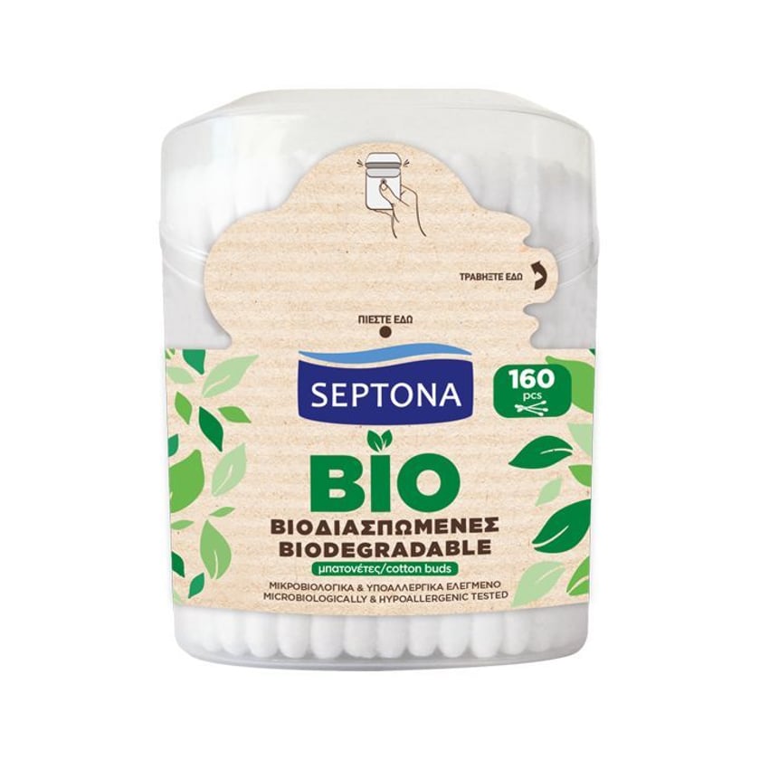 Septona Μπατονέτες Βιοδιασπώμενες Pop Up 160τεμ