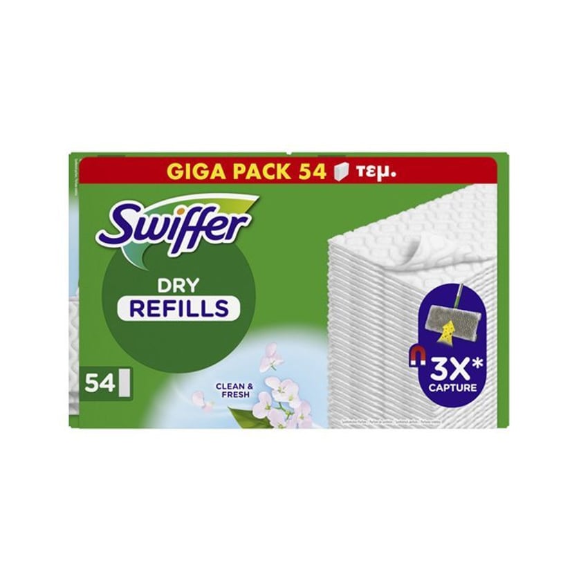 Swiffer Dry Ανταλλακτικά Πανάκια Ξεσκονίσματος Giga 54τεμ