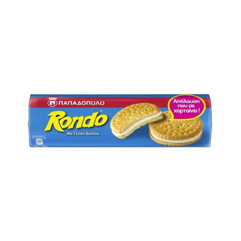 Παπαδοπούλου Rondo Μπισκότα Γεμιστά με Βανίλια 250g