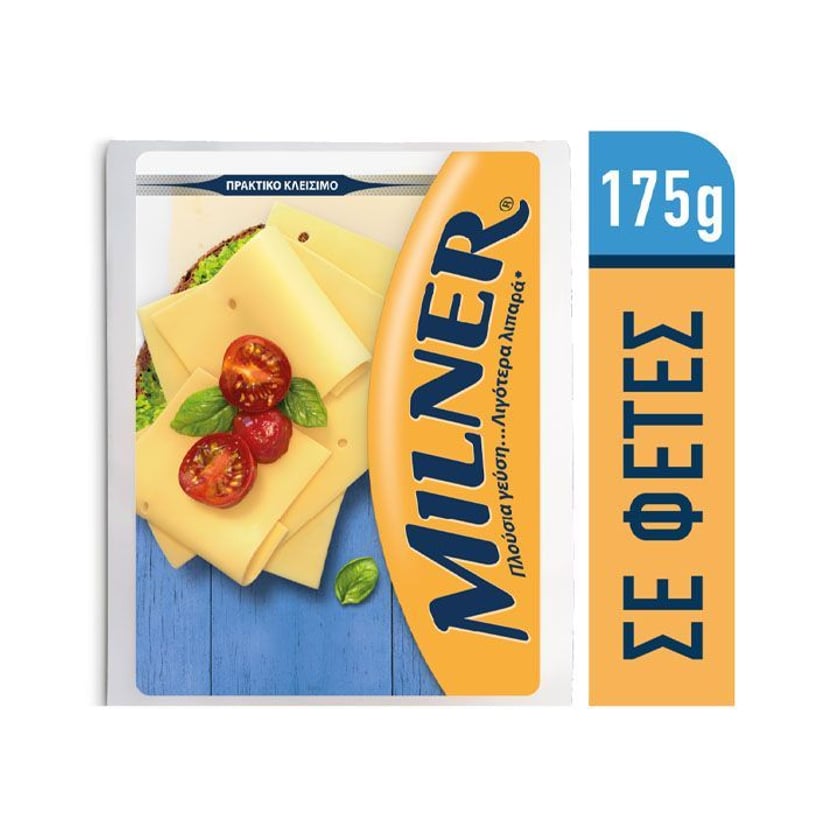 Milner Τυρί Ολλανδίας Μαλακό 18% Λιπαρά σε Φέτες Fresh Lock 175g