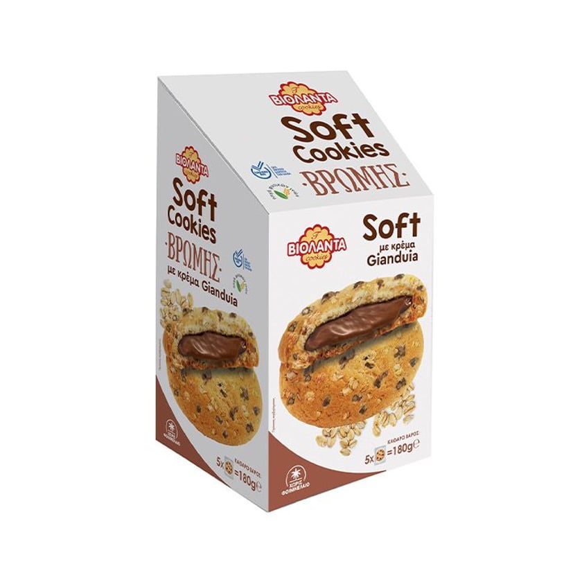 Βιολάντα Soft Cookies Bρώμης Γεμιστά με Gianduja 180g