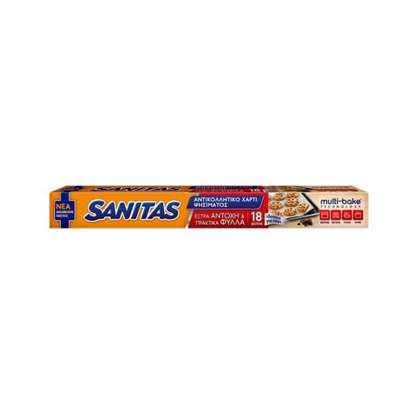 Sanitas Αντικολλητικό Χαρτί Κομμένο σε Φύλλα 18 τεμ