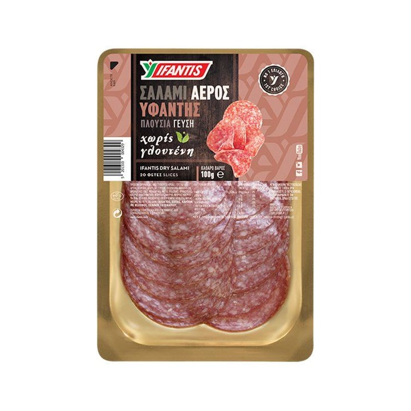 Ifantis Σαλάμι Αέρος σε Φέτες Χωρίς Γλουτένη 100g