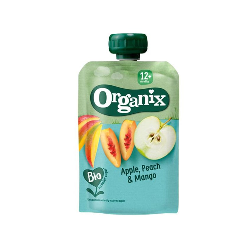 Organix Φρουτοπολτός Μήλο, Ροδάκινο & Mango 12+ Μηνών Bio 100 g