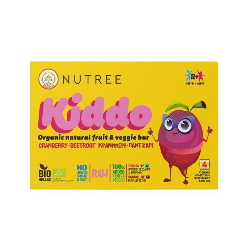 Nutree Kiddo Παιδικά Βιολογικά Σνακ Cranberry & Beetroot 120g