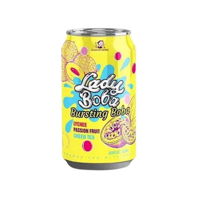 Madam Hong Lady Boba Bubble Tea Passion Fruit & Lychee 320ml
