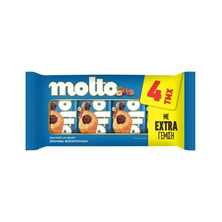 Molto Κρουασάν Πραλίνα Φουντουκιού 4x98g