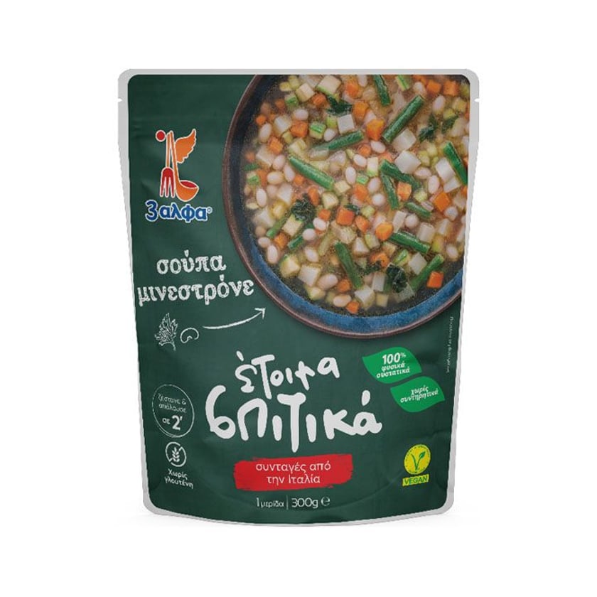 3 Άλφα Έτοιμα Σπιτικά Σούπα Μινεστρόνε 300g