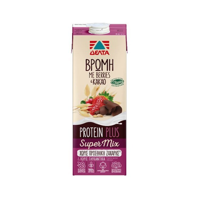 Δέλτα Φυτικό Ρόφημα Βρώμη Berries & Κακάο 1l