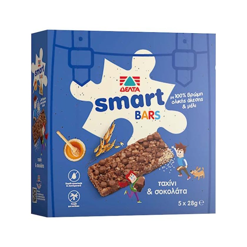 Δέλτα Smart Bars Ταχίνι & Σοκολάτα 5x28g