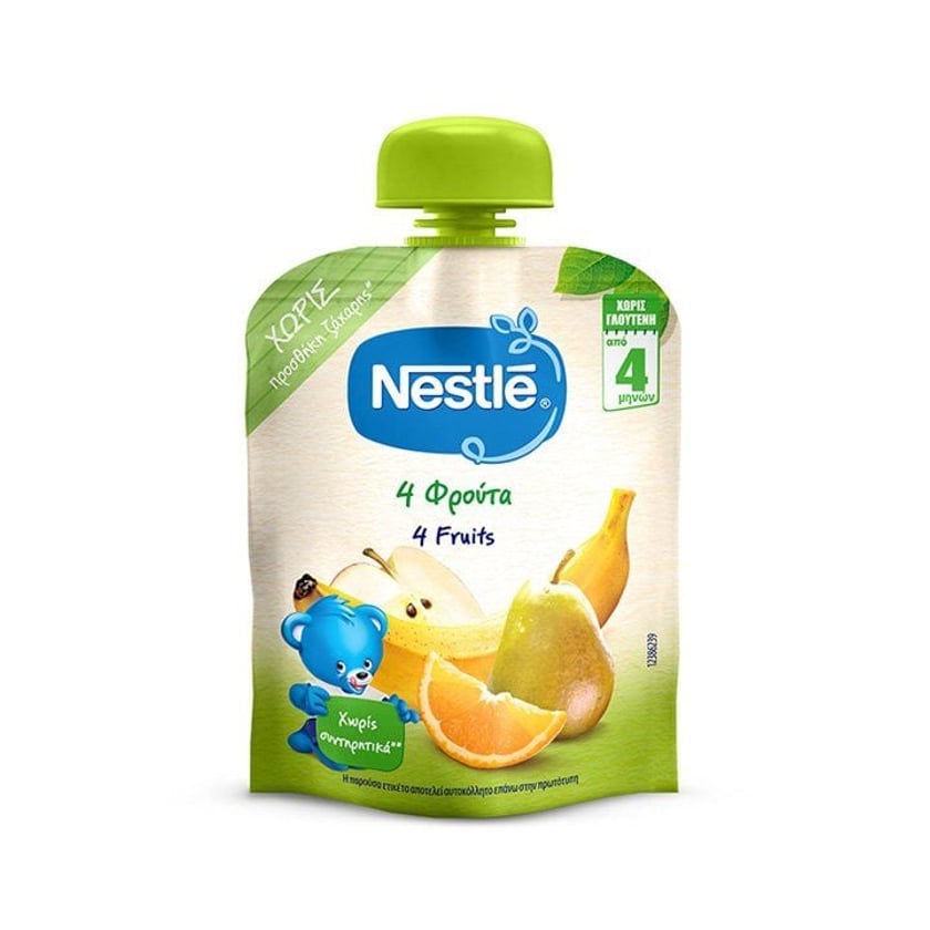 Nestle Φρουτοπουρές 4 Φρούτα 90gr