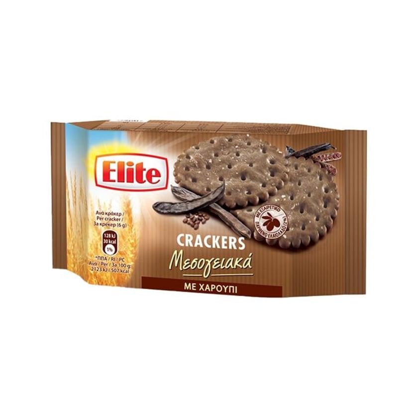 Elite Crackers Μεσογειακά με Χαρούπι 105g