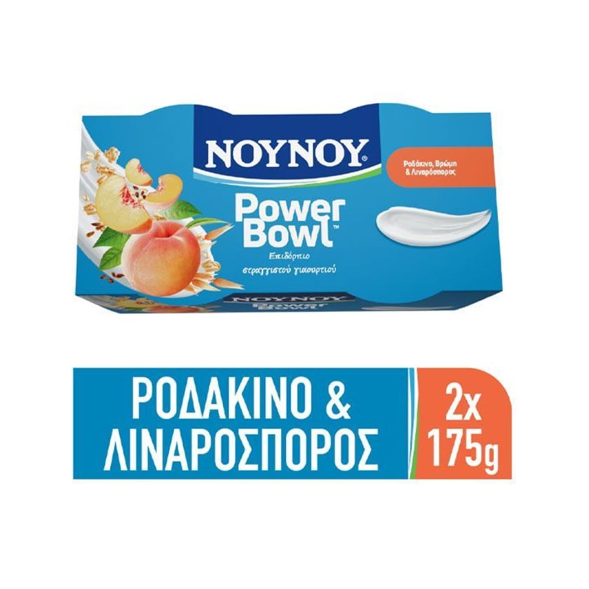 Nounou Power Bowl Yogurt Dessert With Peach, Oat & Linseed 1.5% 2x175g