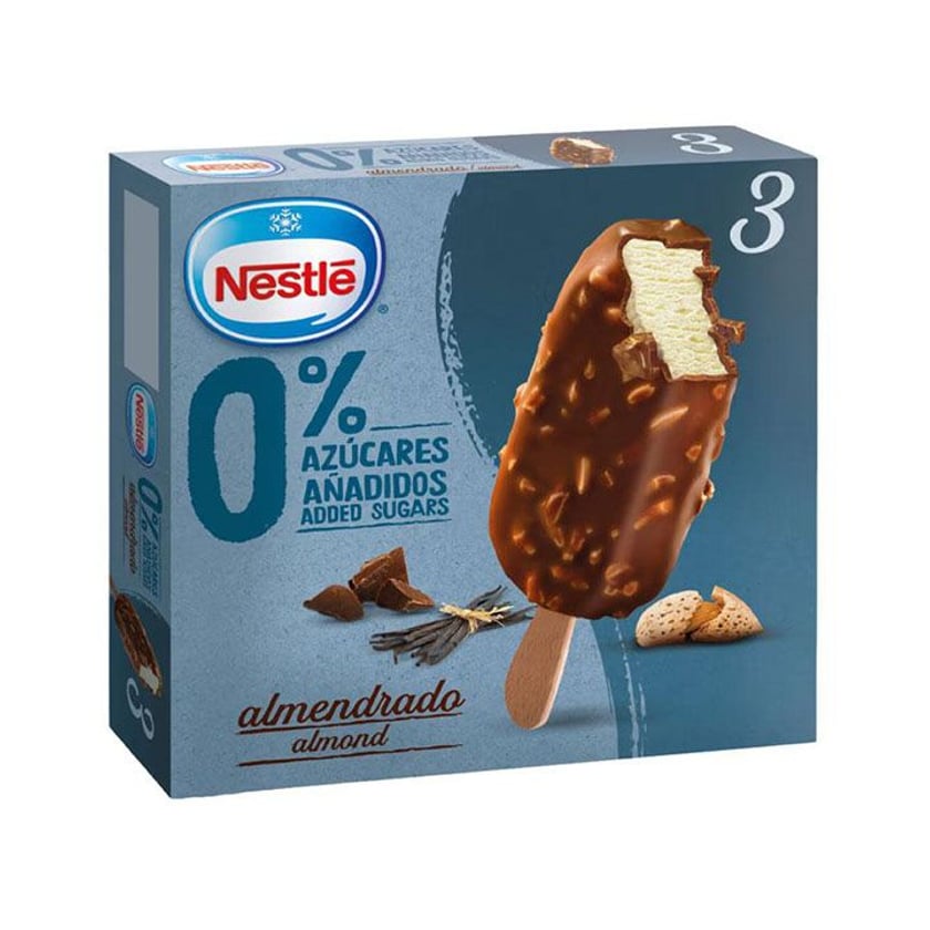 Nestle Παγωτό Ξυλάκι Vanilla Almonds 0% Ζάχαρη 3x90ml