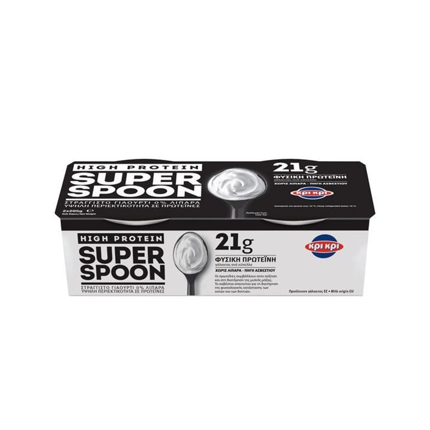 Κρι Κρι Super Spoon High Protein Γιαούρτι Στραγγιστό 0% Λιπαρά 2x205g