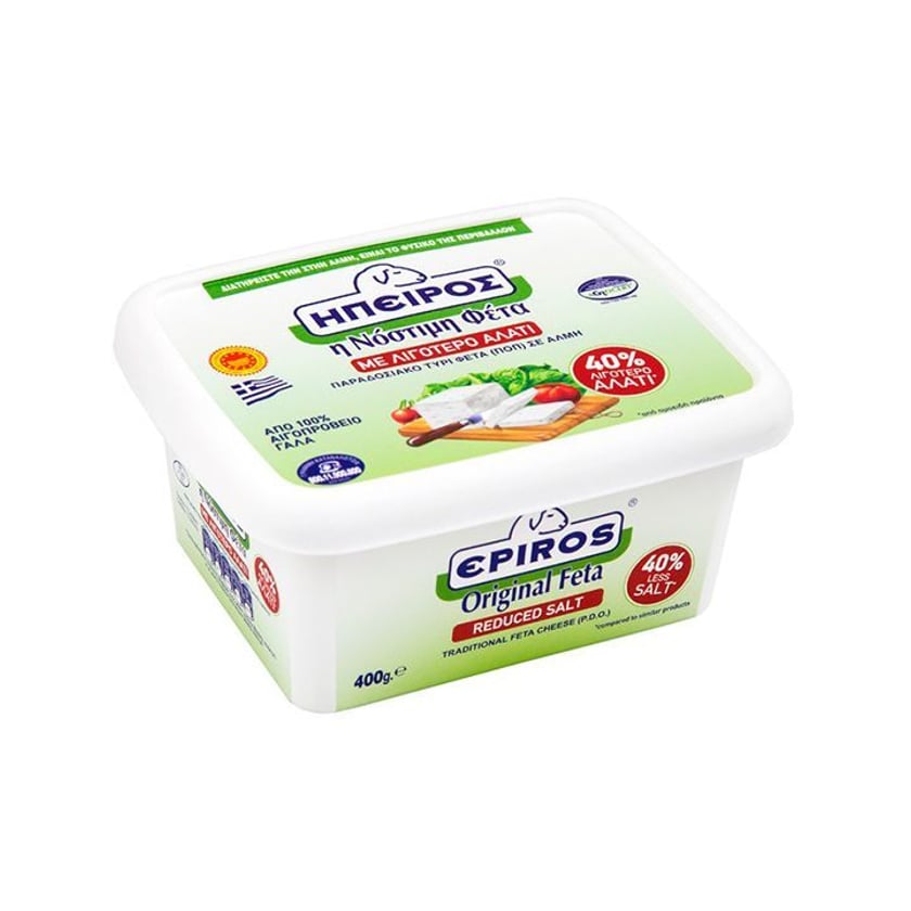 Hpeiros Feta Cheese P.D.O. With Less Salt In Brine 400g