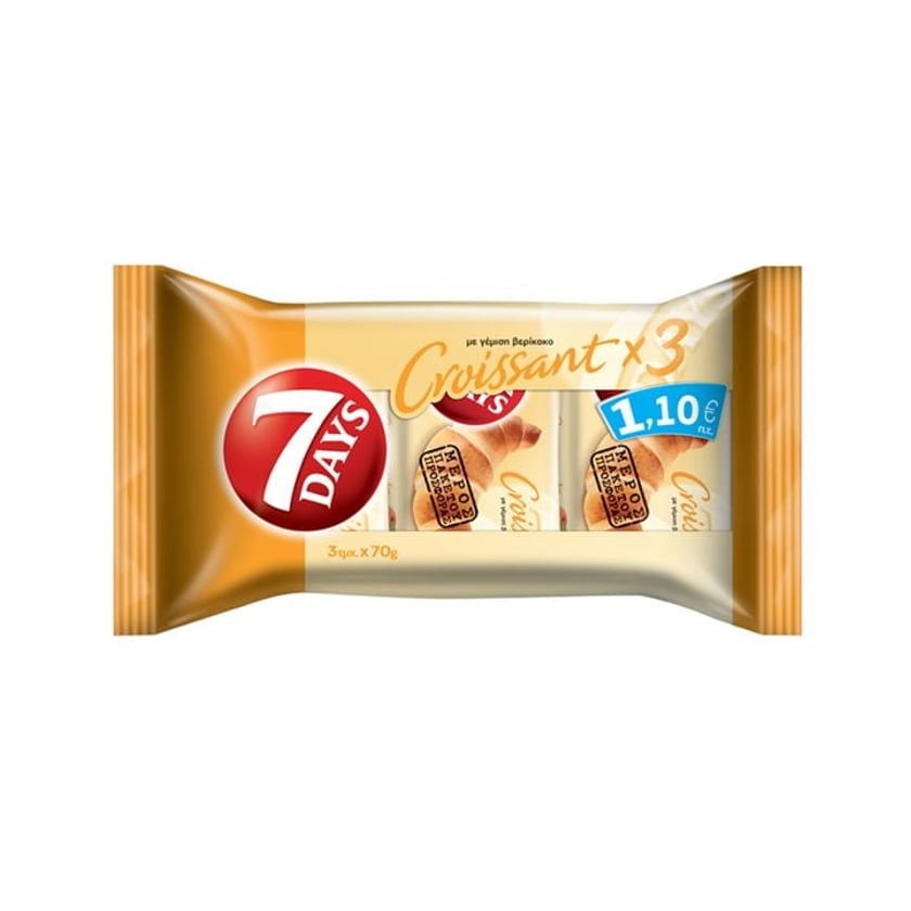7Days Croissant Βερύκοκο 3x70g