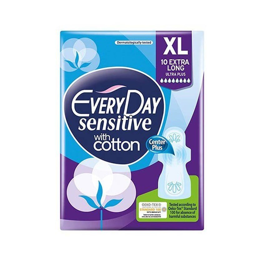 Everyday Σερβιέτες Sensitive with cotton Extra Long Ultra Plus 10τεμ