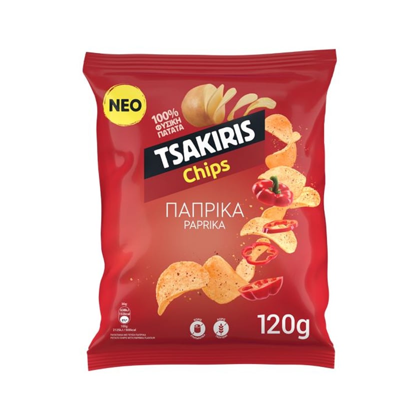 Tsakiris Πατατάκια Paprika 120g