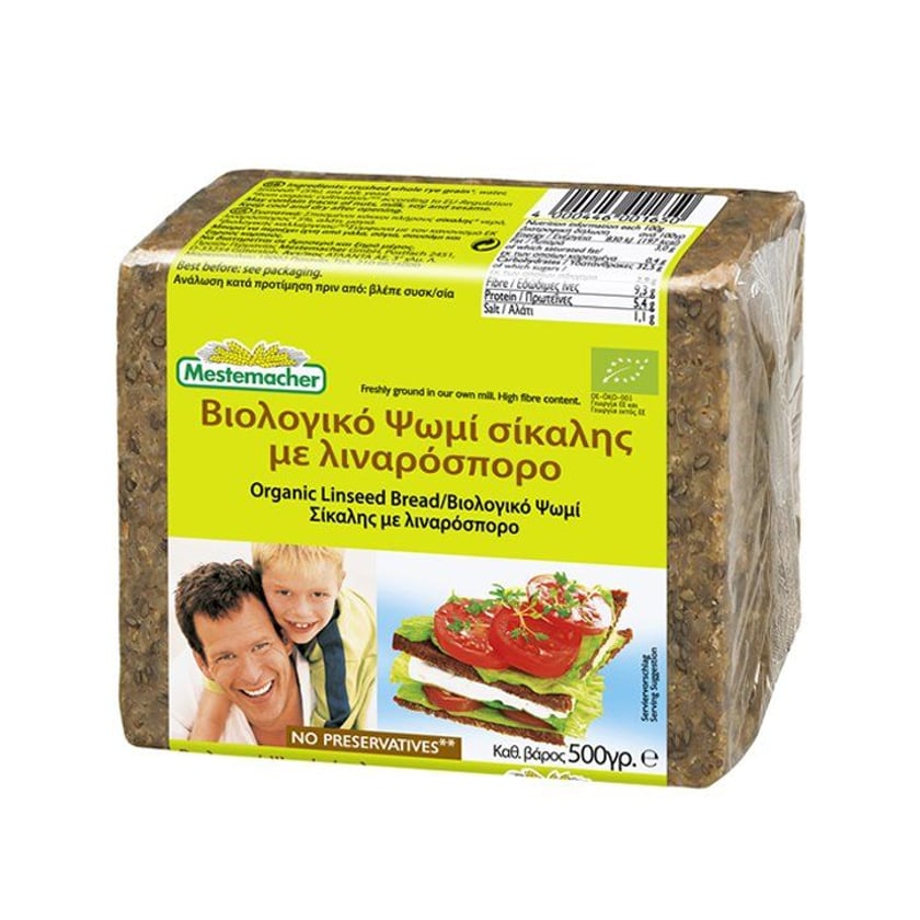 Mestemacher Ψωμί με Λιναρόσπορο Βιολογικό 500g