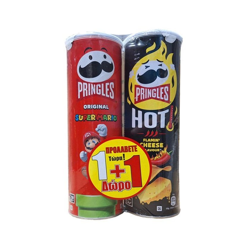 Pringles Πατατάκια Original 165g + Hot Flamin' Cheese 160g 1+1 Δώρο