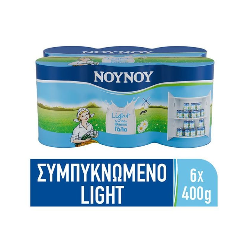 Νουνού Γάλα Εβαπορέ Light 6x400g