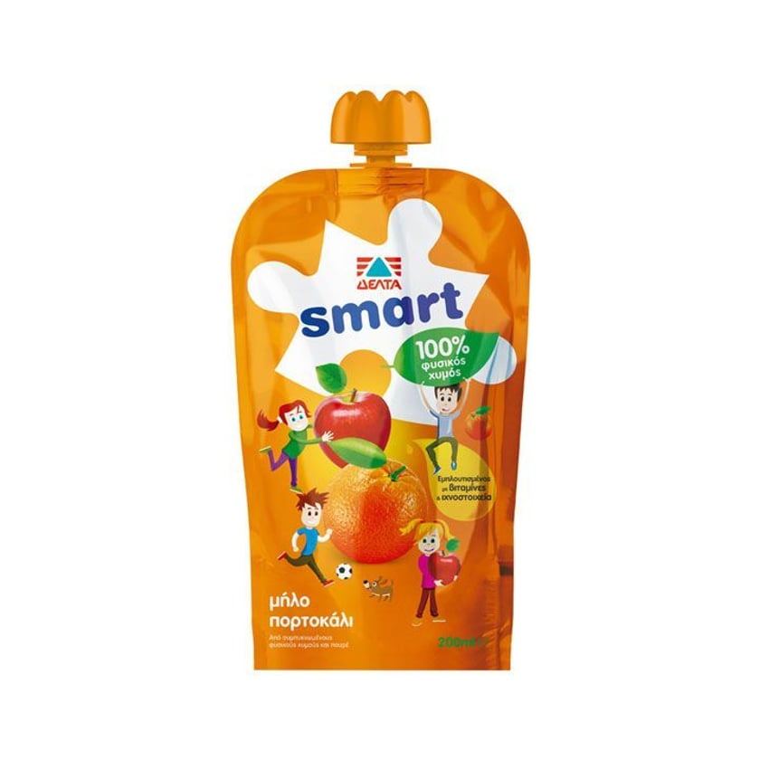 Δέλτα Smart 100% Φυσικός Χυμός Μήλο & Πορτοκάλι 200ml