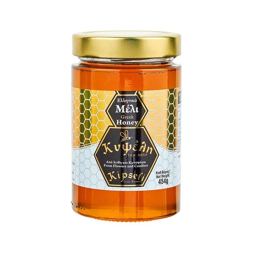 Κυψέλη Μέλι Ανθέων - Πεύκο Βάζο 454g