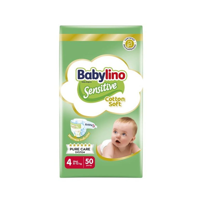 Babylino Sensitive Cotton Soft No4 8-13 Kg Value Pack 50τεμ