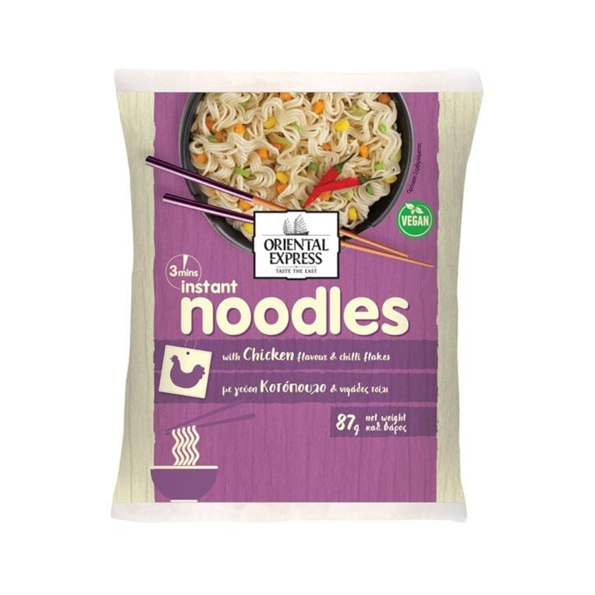 Oriental Express Noodles 3` με Γεύση Κοτόπουλο & Chili 87g